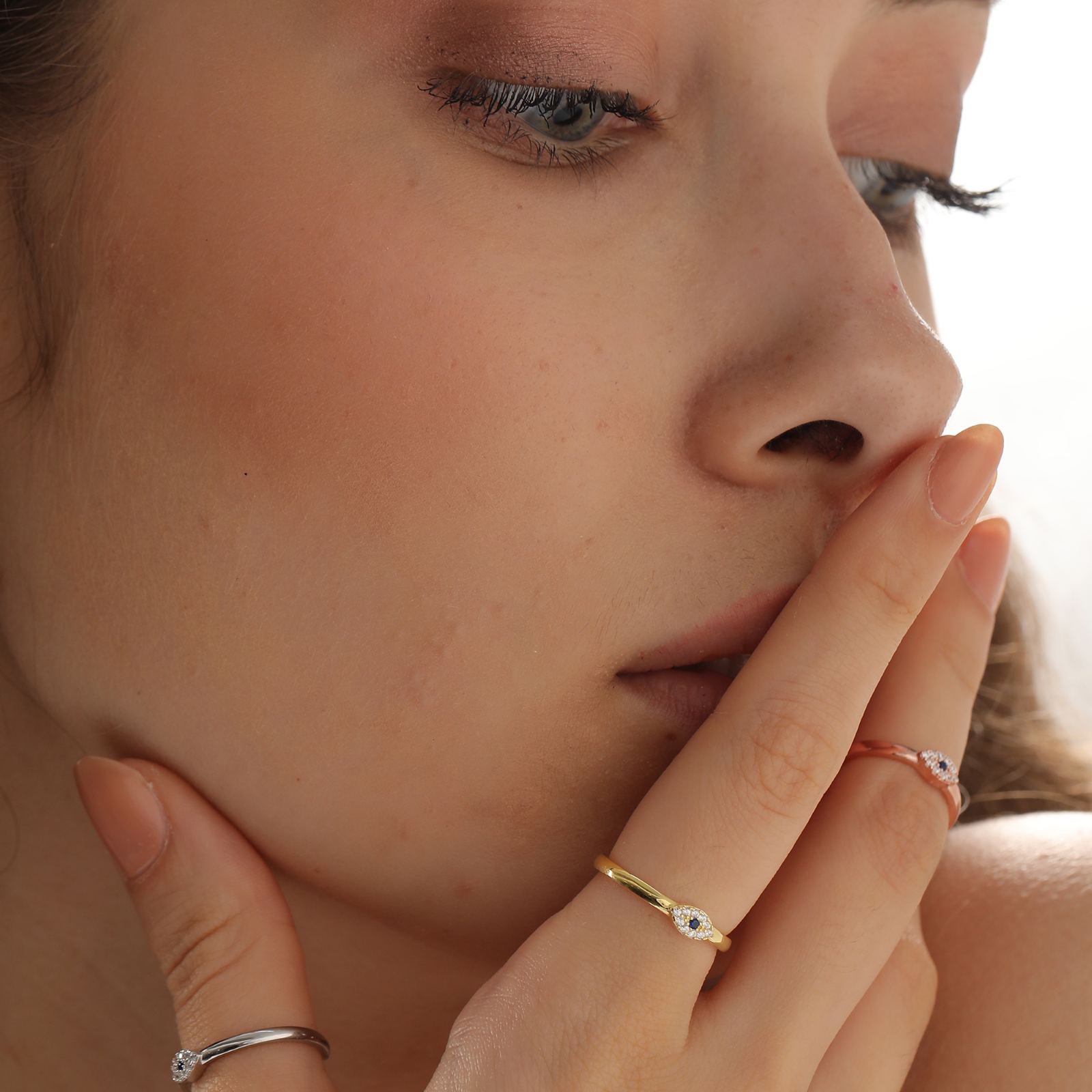 Stackable Evil Eye Ring for Protection