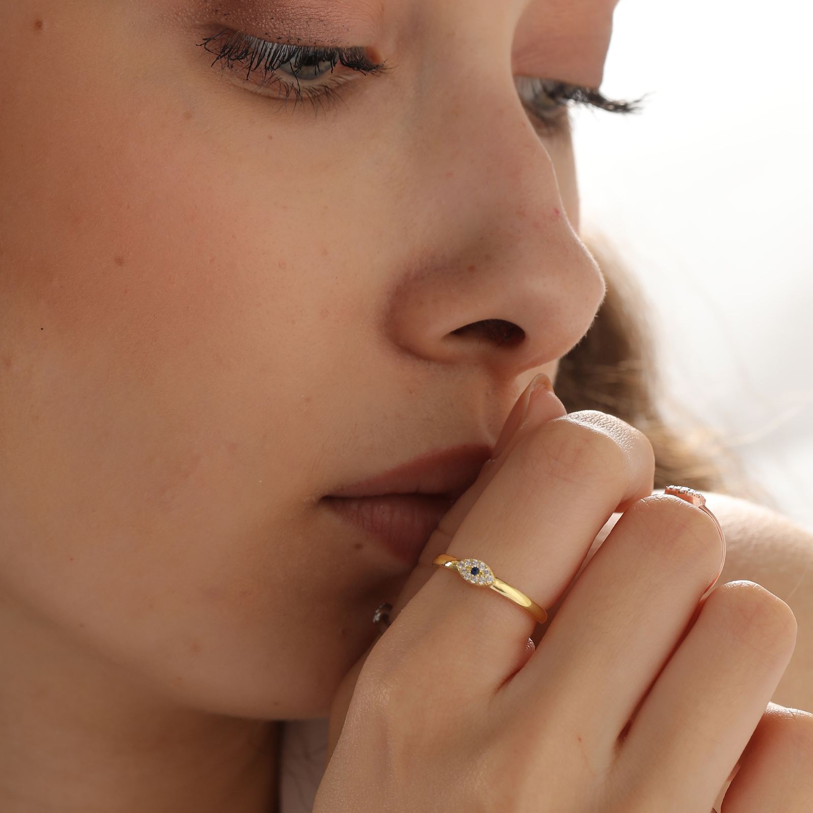 Stackable Evil Eye Ring for Protection