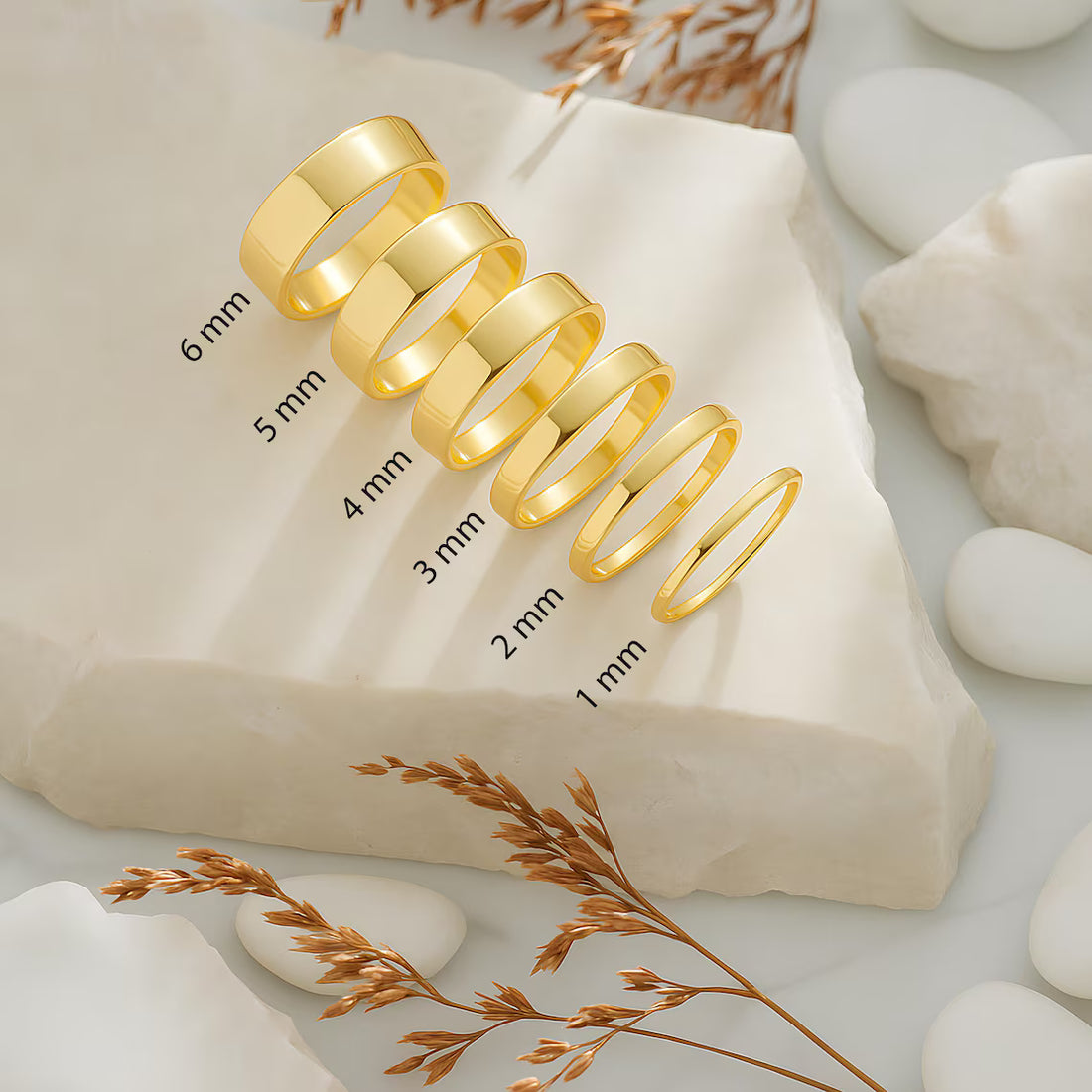 Thin Wedding Band Minimalist Stacking Ring worn on fingers with elegant nail design.