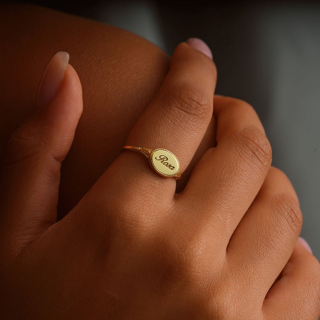 Personalized Engraved Name Ring for Minimalist Style - Dainty Personalized