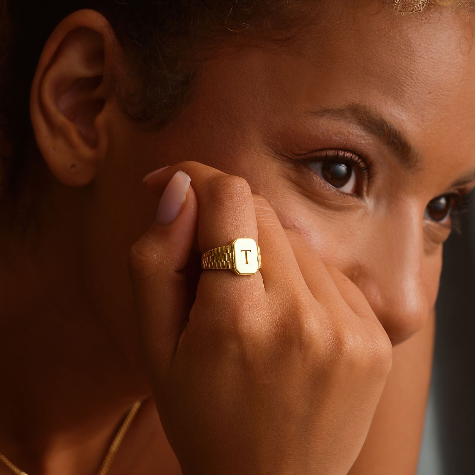 Personalized Engraved Signet Ring - Dainty Personalized