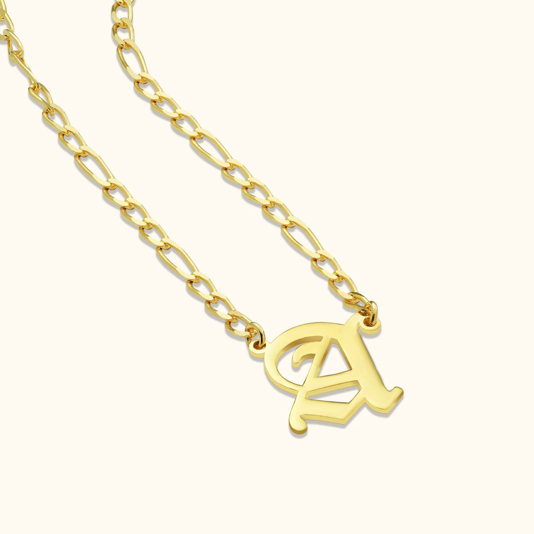 Personalized Figaro Chain Initial Necklace - Dainty Personalized Jewelry | Custom Necklaces & Gifts