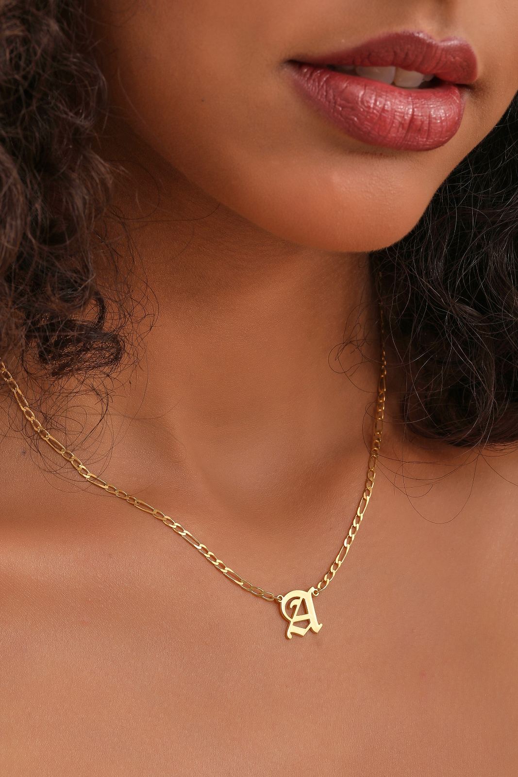 Personalized Figaro Chain Initial Necklace - Dainty Personalized Jewelry | Custom Necklaces & Gifts