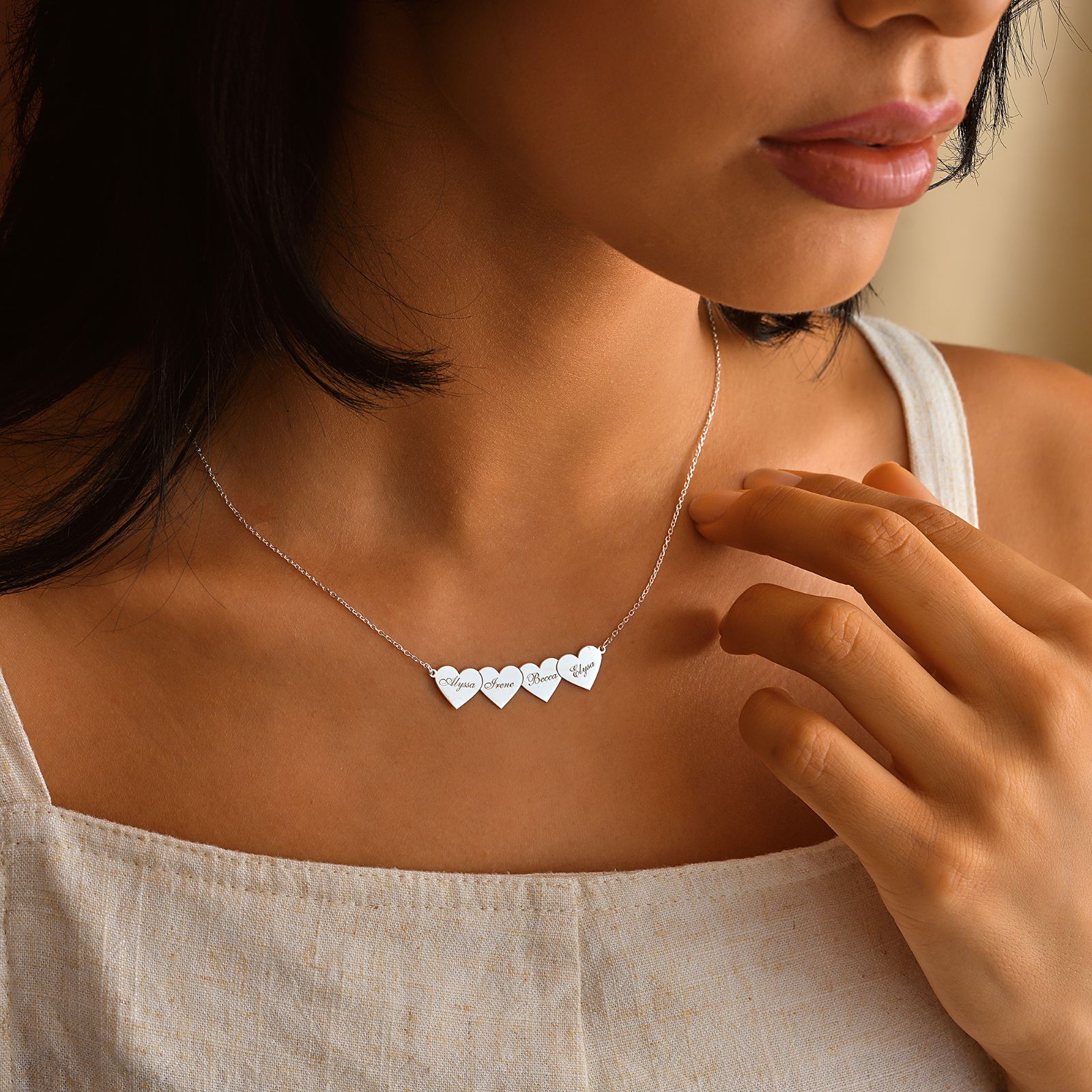 Personalized Heart Name Necklace - Dainty Personalized