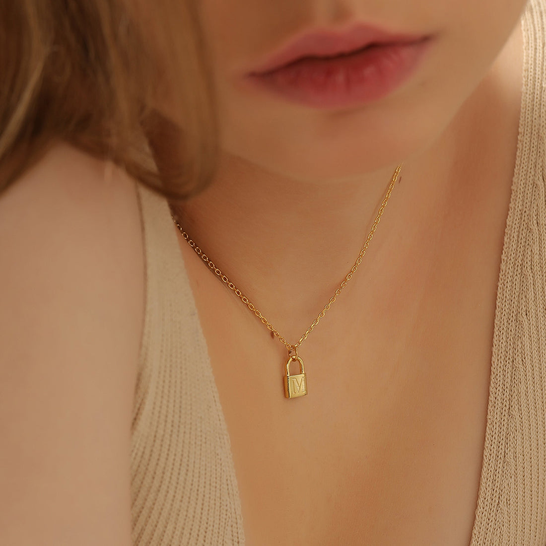 Personalized Initial Padlock Necklace - Dainty Personalized Jewelry | Custom Necklaces & Gifts