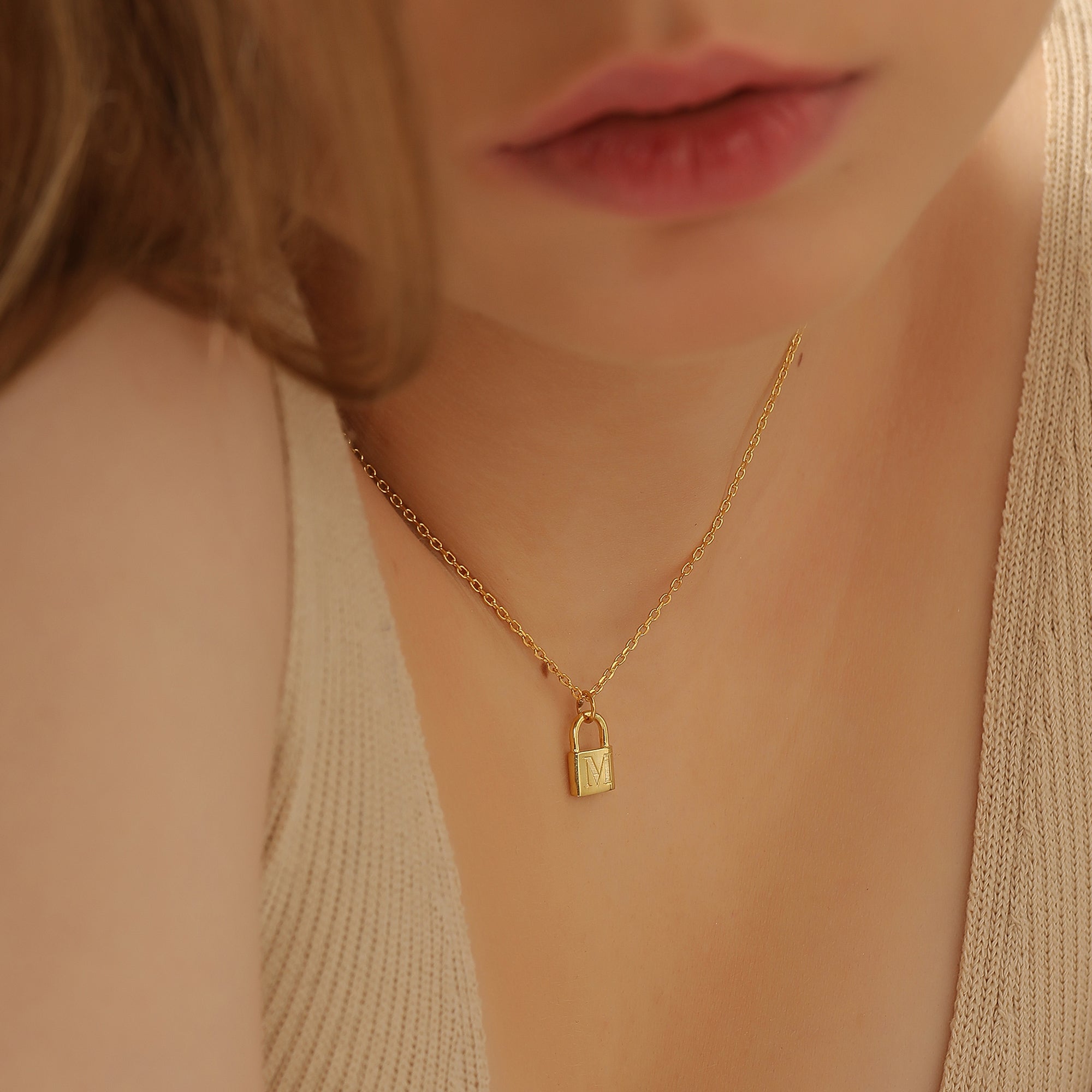 Personalized Initial Padlock Necklace - Dainty Personalized Jewelry | Custom Necklaces & Gifts