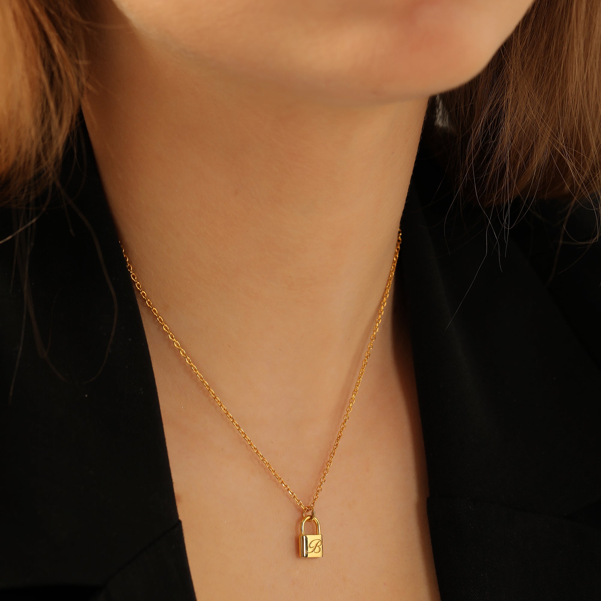 Personalized Initial Padlock Necklace - Dainty Personalized Jewelry | Custom Necklaces & Gifts