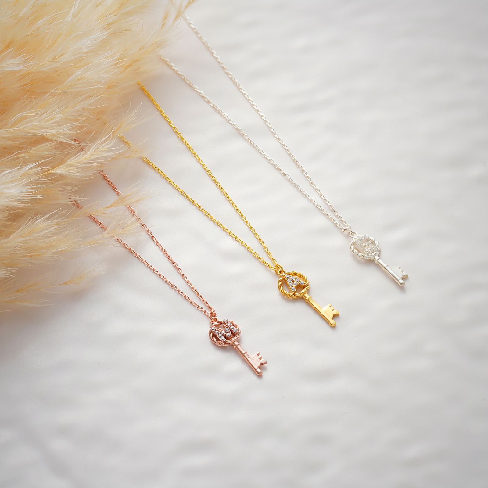 Personalized Key Initial Necklace Custom Letter Pendant Jewelry - Dainty Personalized