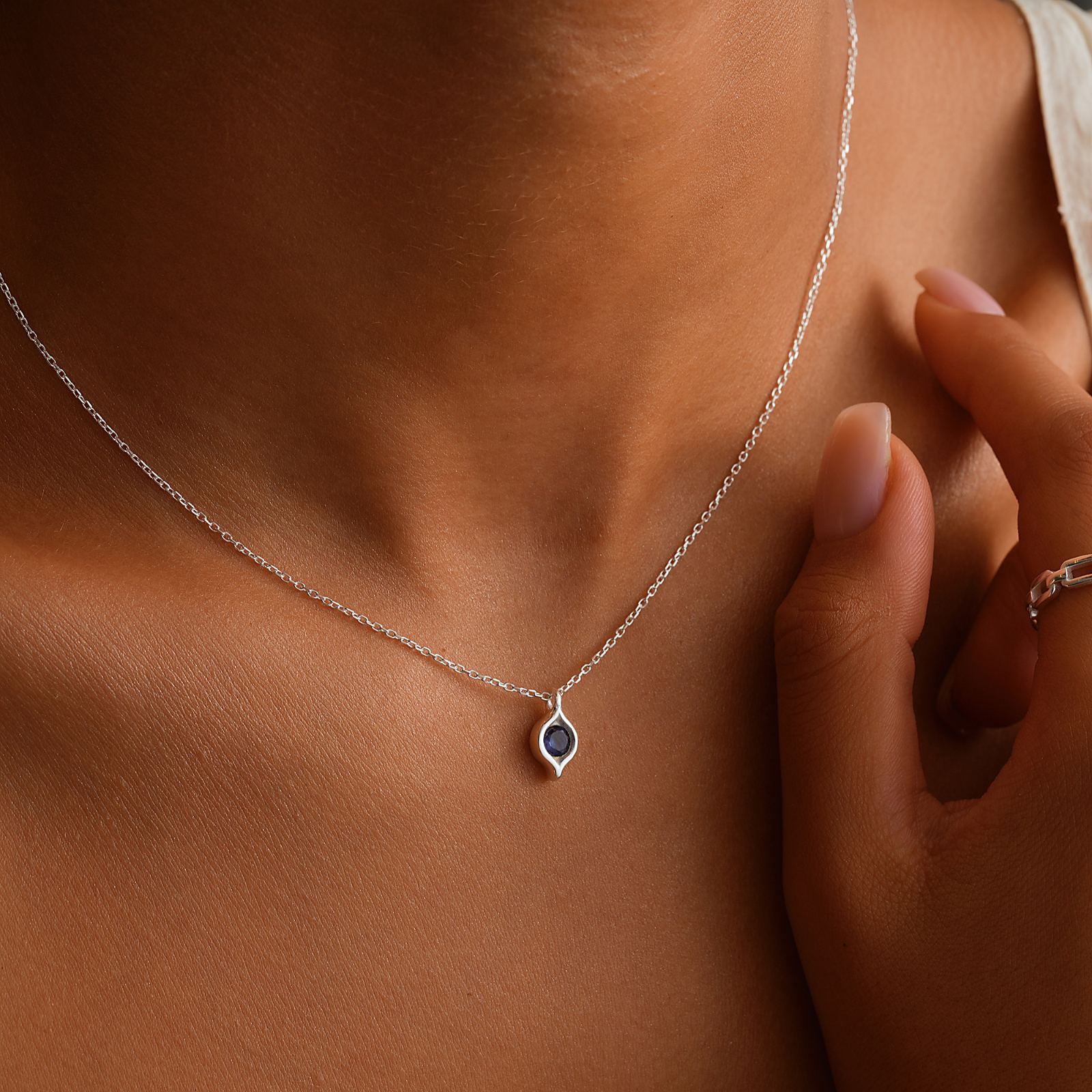 Personalized Silver Birthstone Necklace - Dainty Personalized Jewelry | Custom Necklaces & Gifts