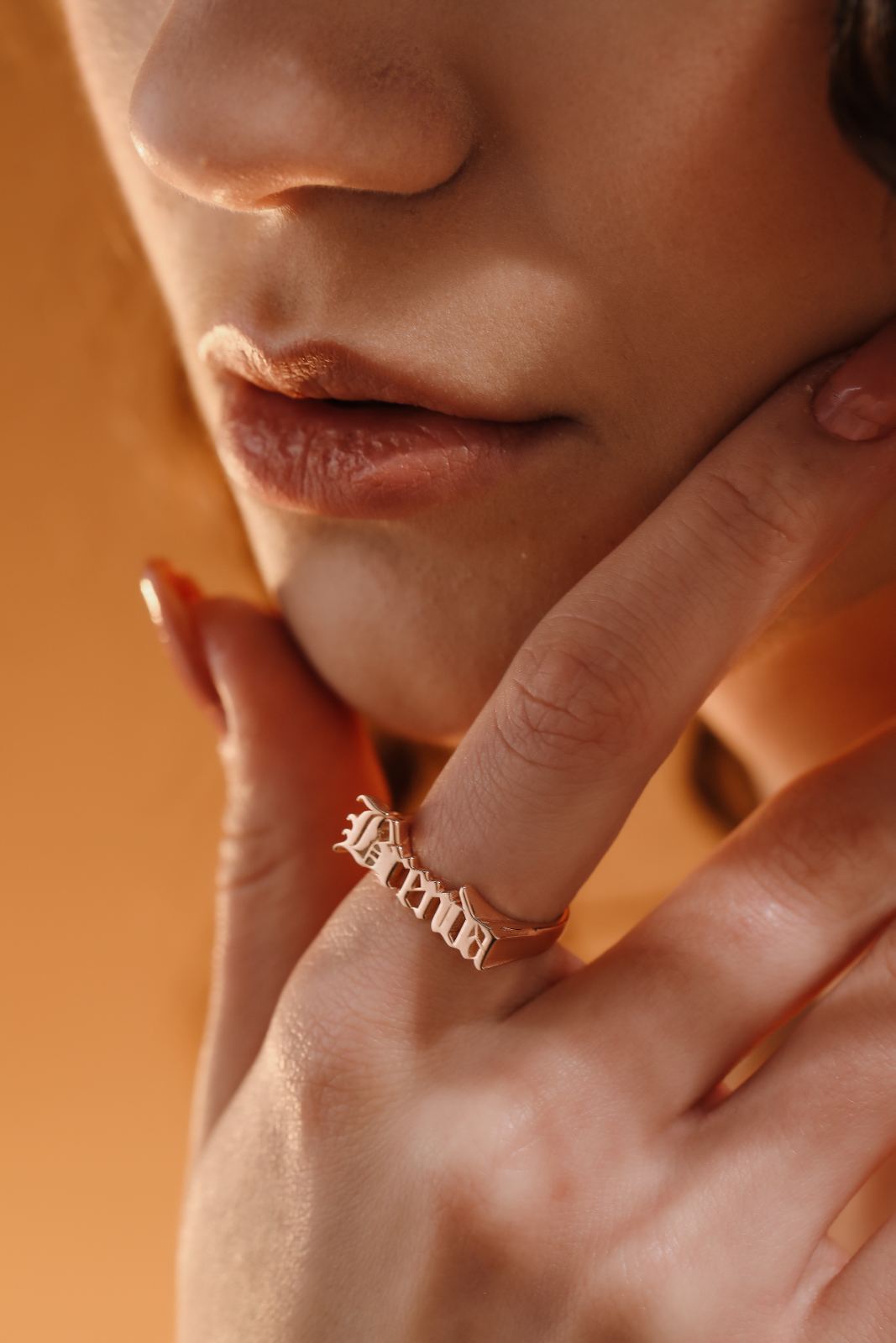 Personalized Sterling Silver Name Ring Gothic Style - Dainty Personalized