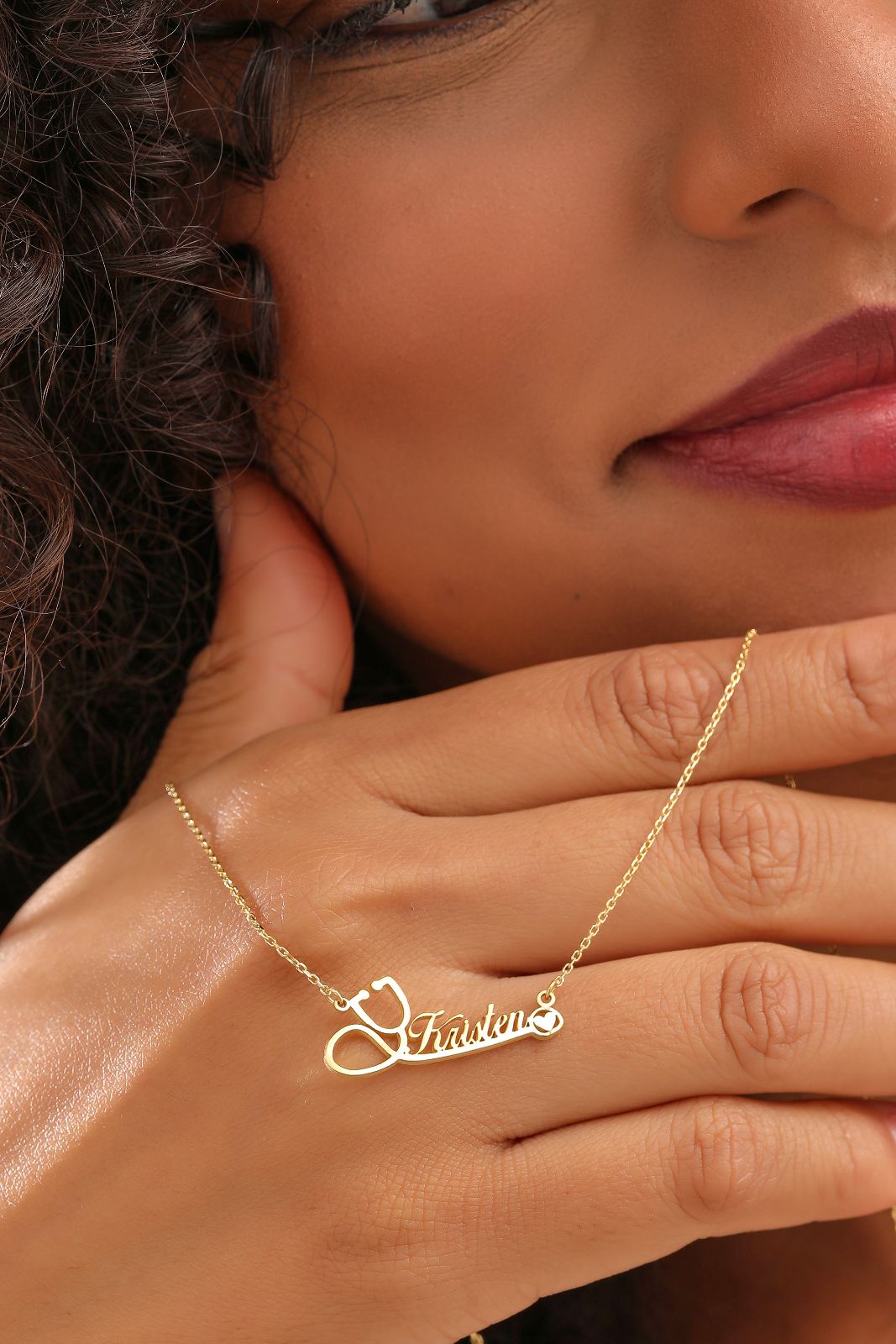 Personalized Stethoscope Name Necklace for Nurses - Dainty Personalized Jewelry | Custom Necklaces & Gifts
