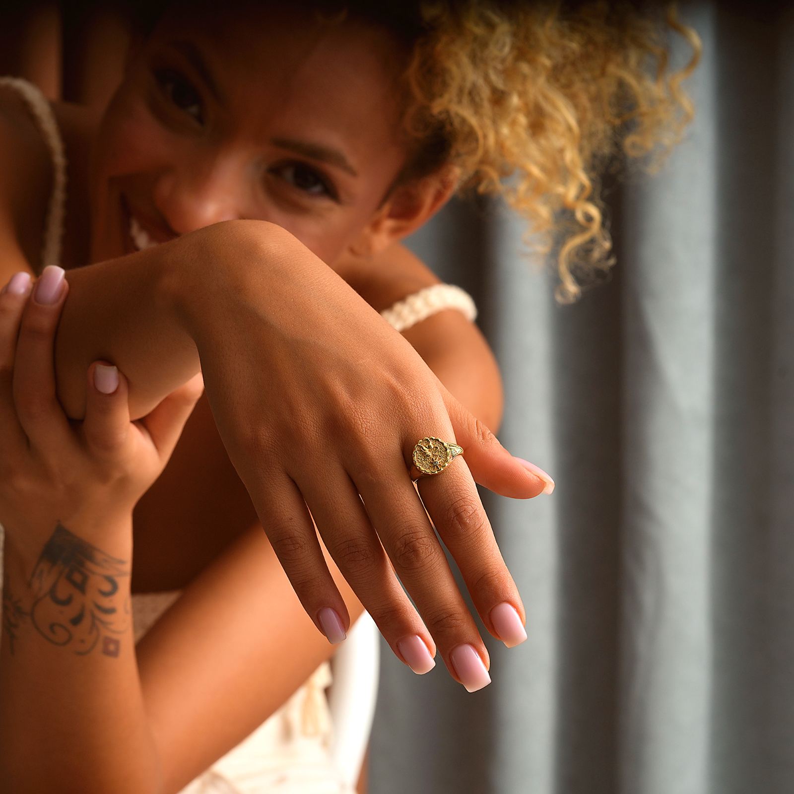 Personalized Zodiac Signet Ring for Astrology Lovers - Dainty Personalized