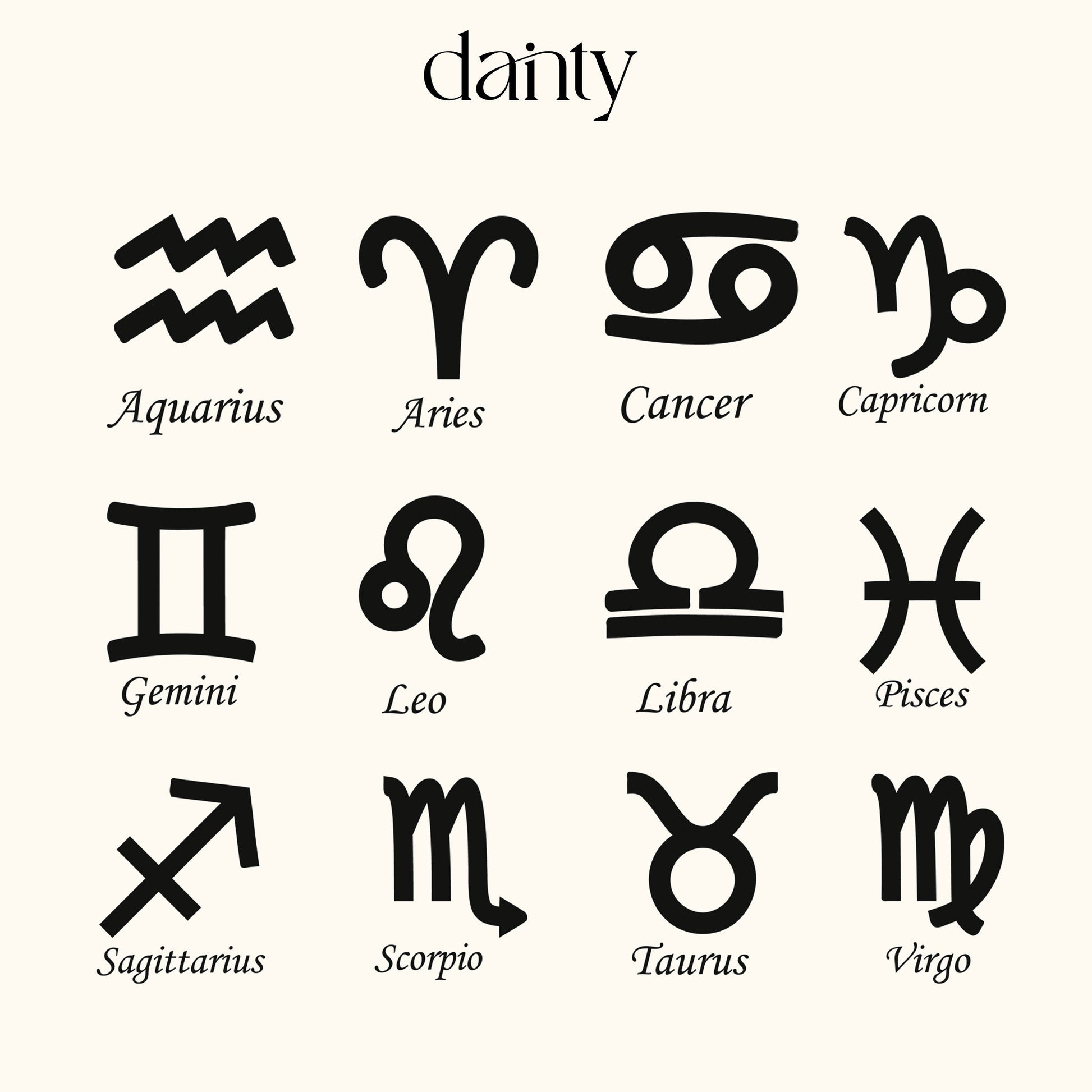 Personalized Zodiac Signet Ring for Astrology Lovers V2 - Dainty Personalized