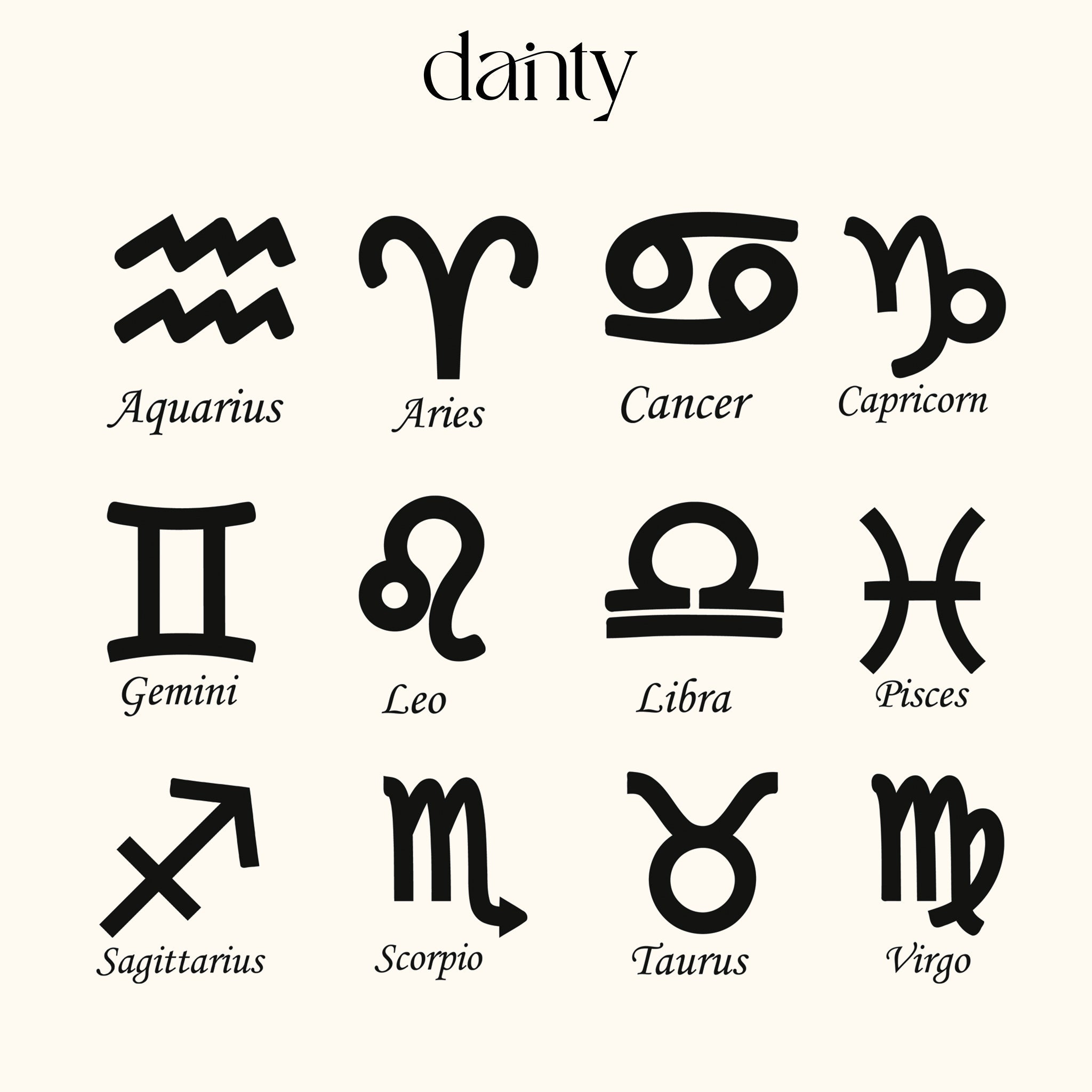 Personalized Zodiac Signet Ring for Astrology Lovers V2 - Dainty Personalized