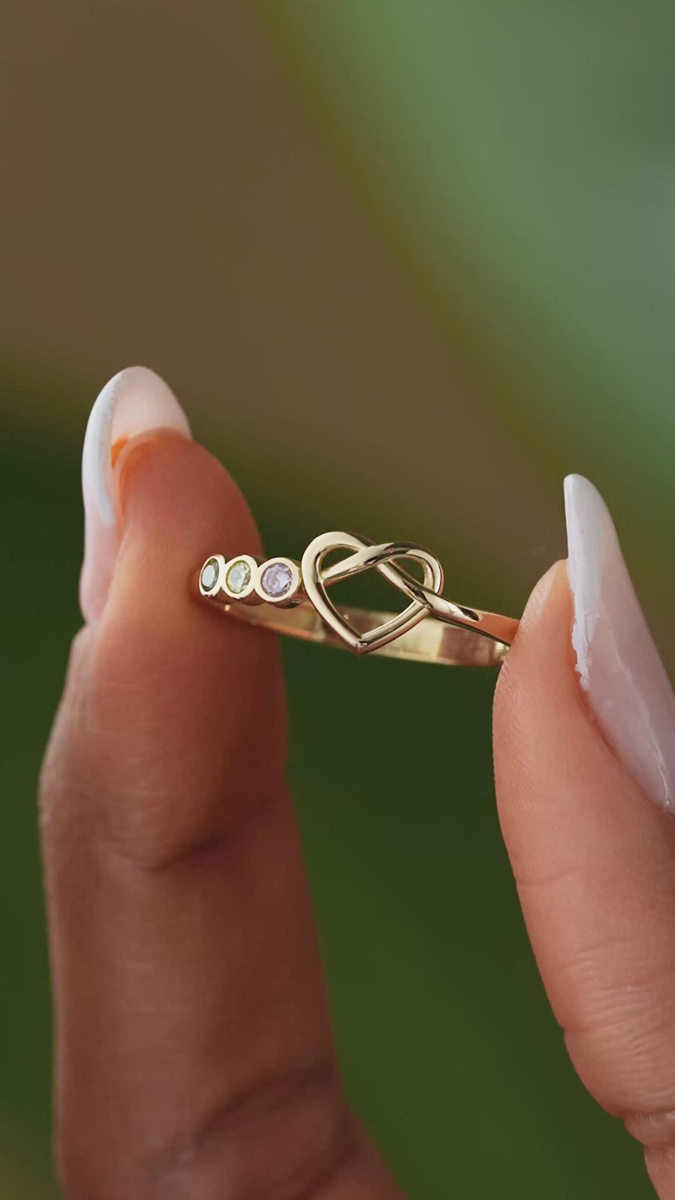 Duo Birthstone Heart Signet Ring