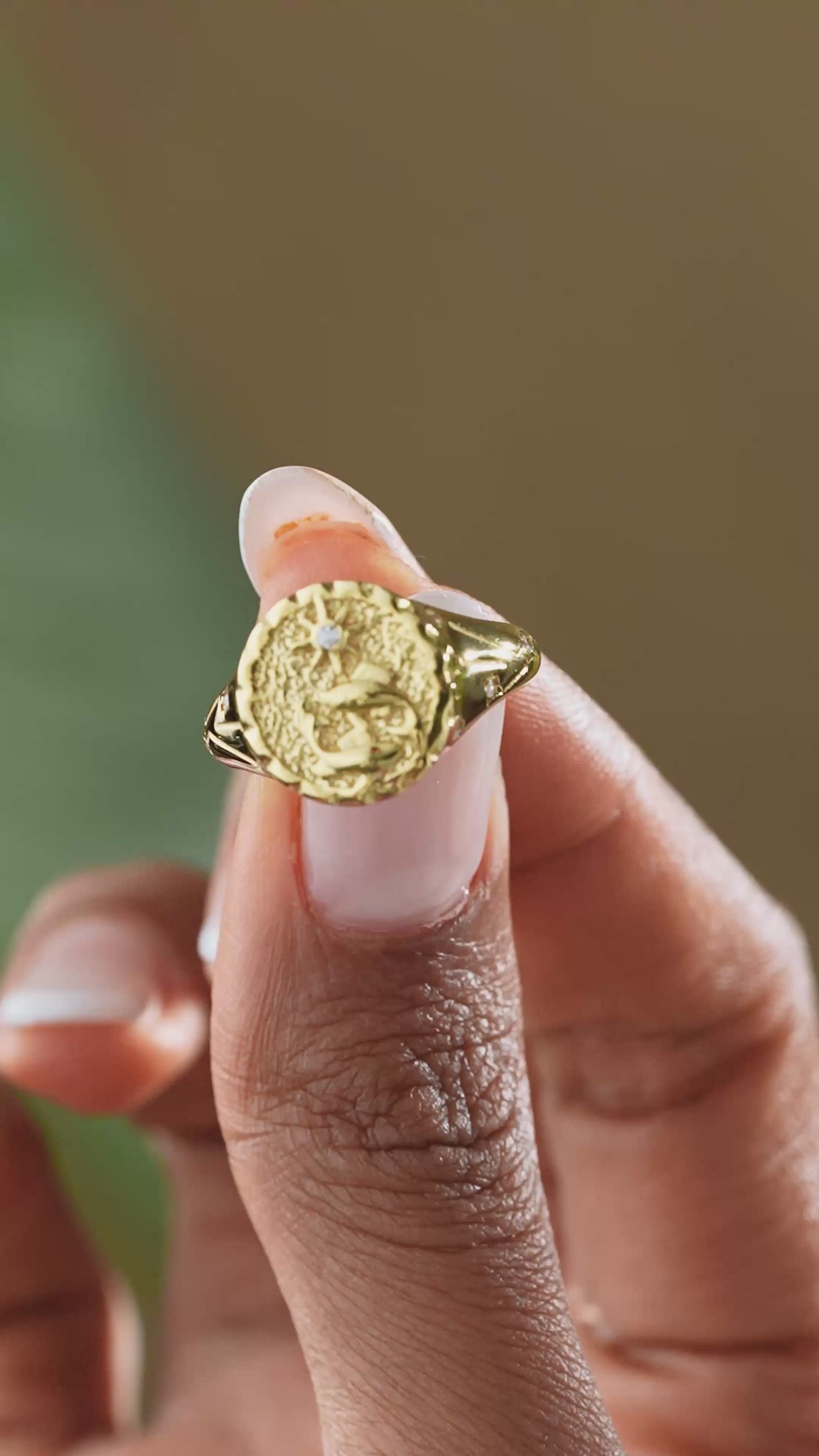 Personalized Zodiac Signet Ring for Astrology Lovers
