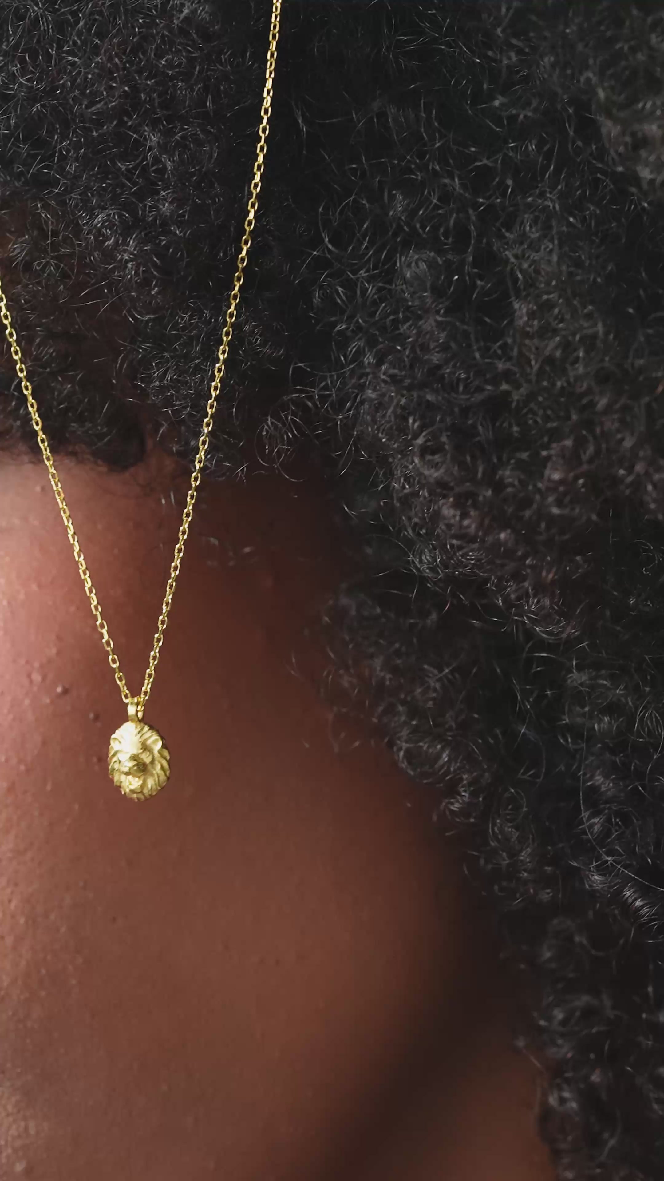 Lion Pendant Necklace Minimalist