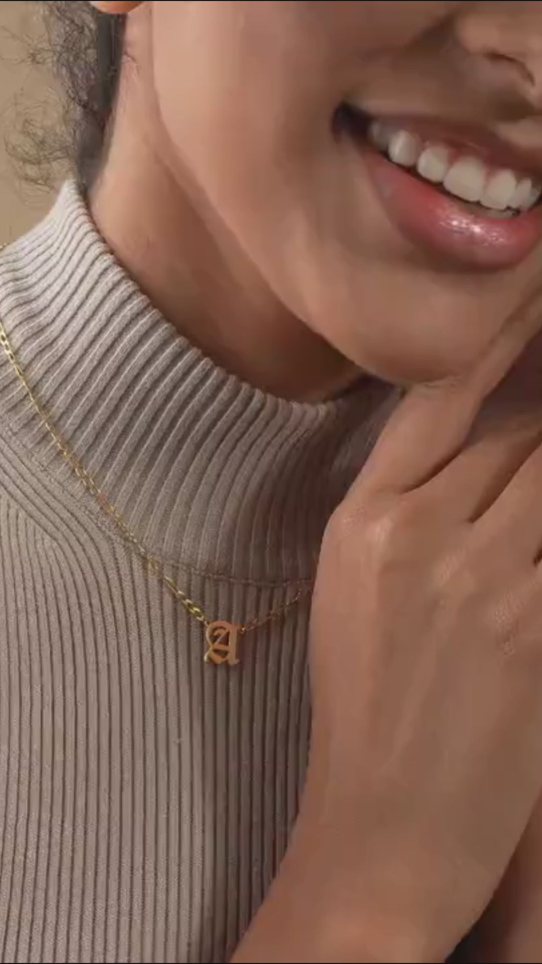 Figaro Chain Initial Necklace Personalized