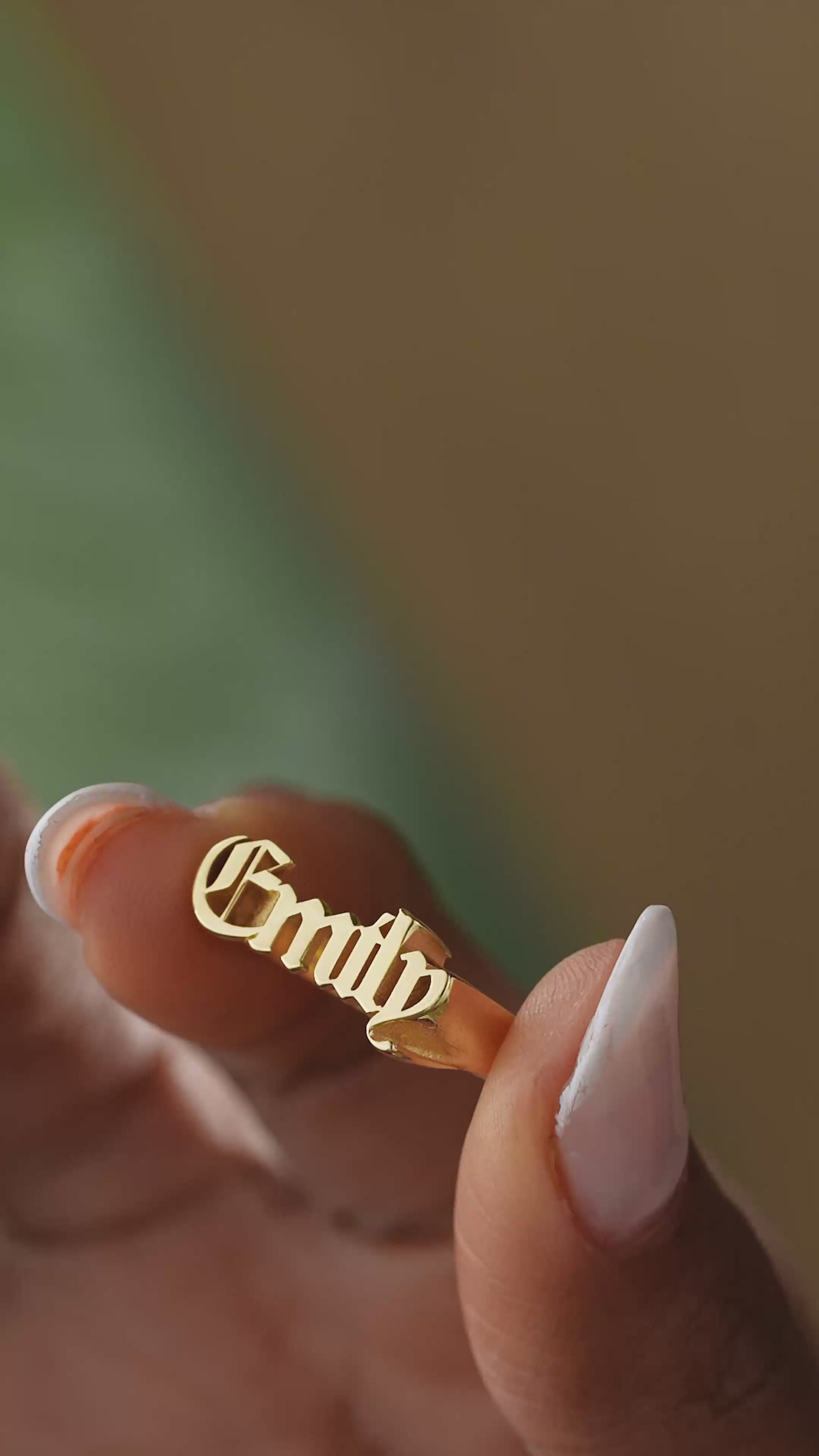 Sterling Silver Name Ring Gothic Style