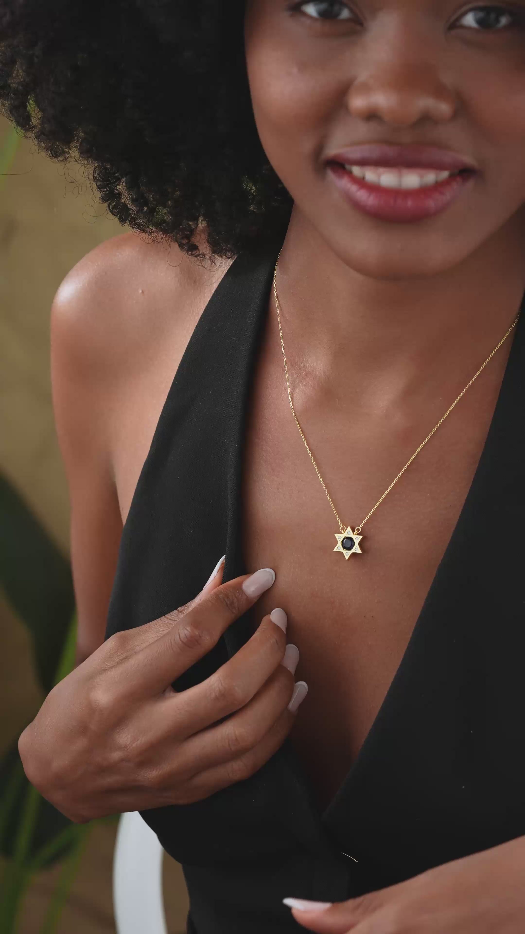 Star of David Necklace Elegant Silver