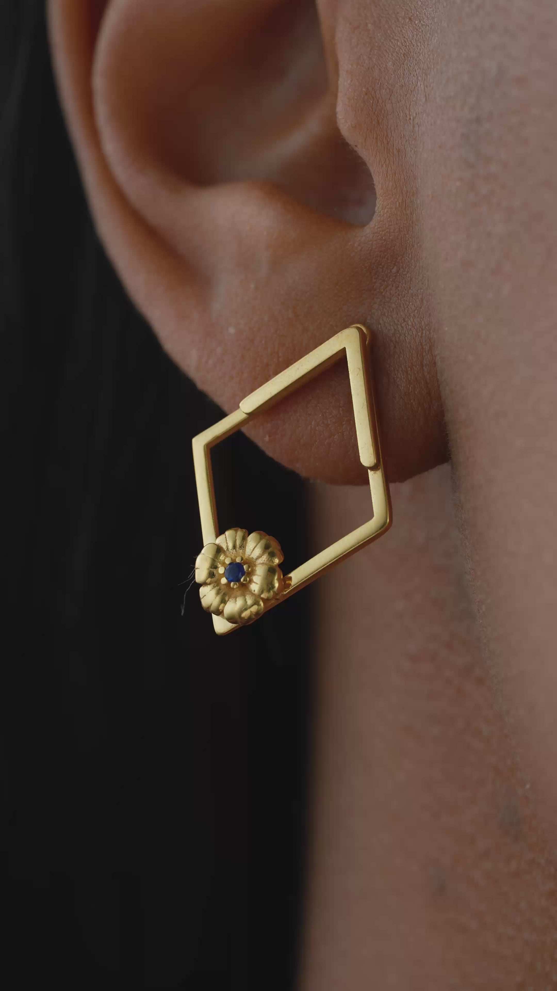 Charming Birth Flower Ear Jacket Earrings