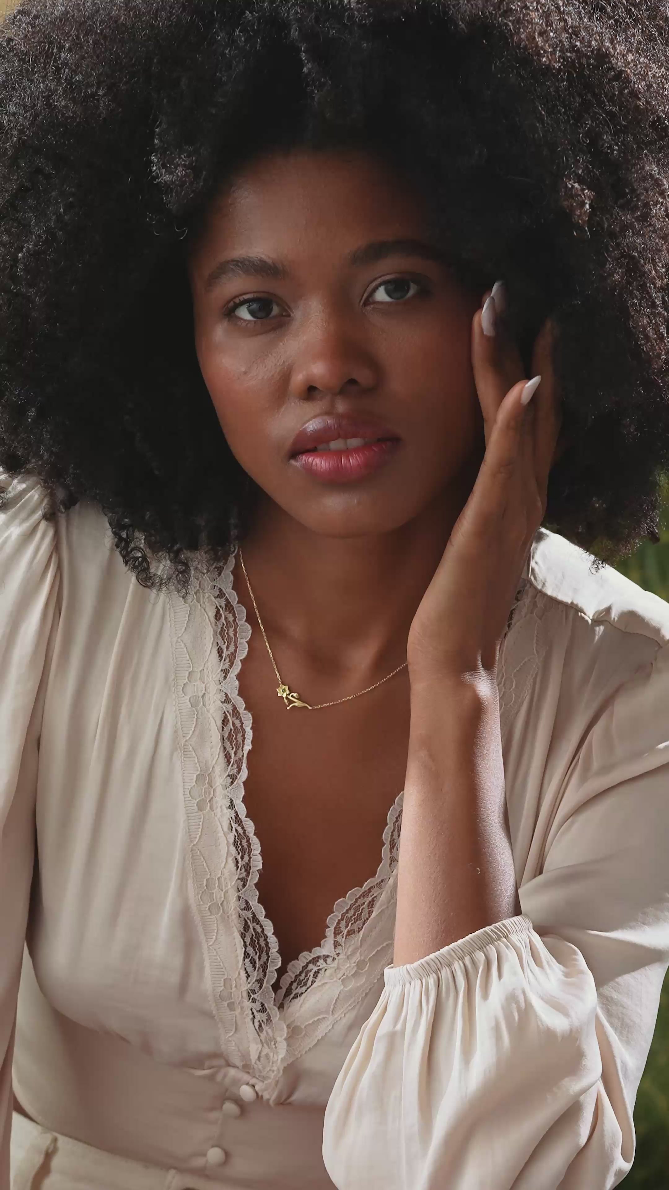 14K Solid Gold Birth Flower Necklace