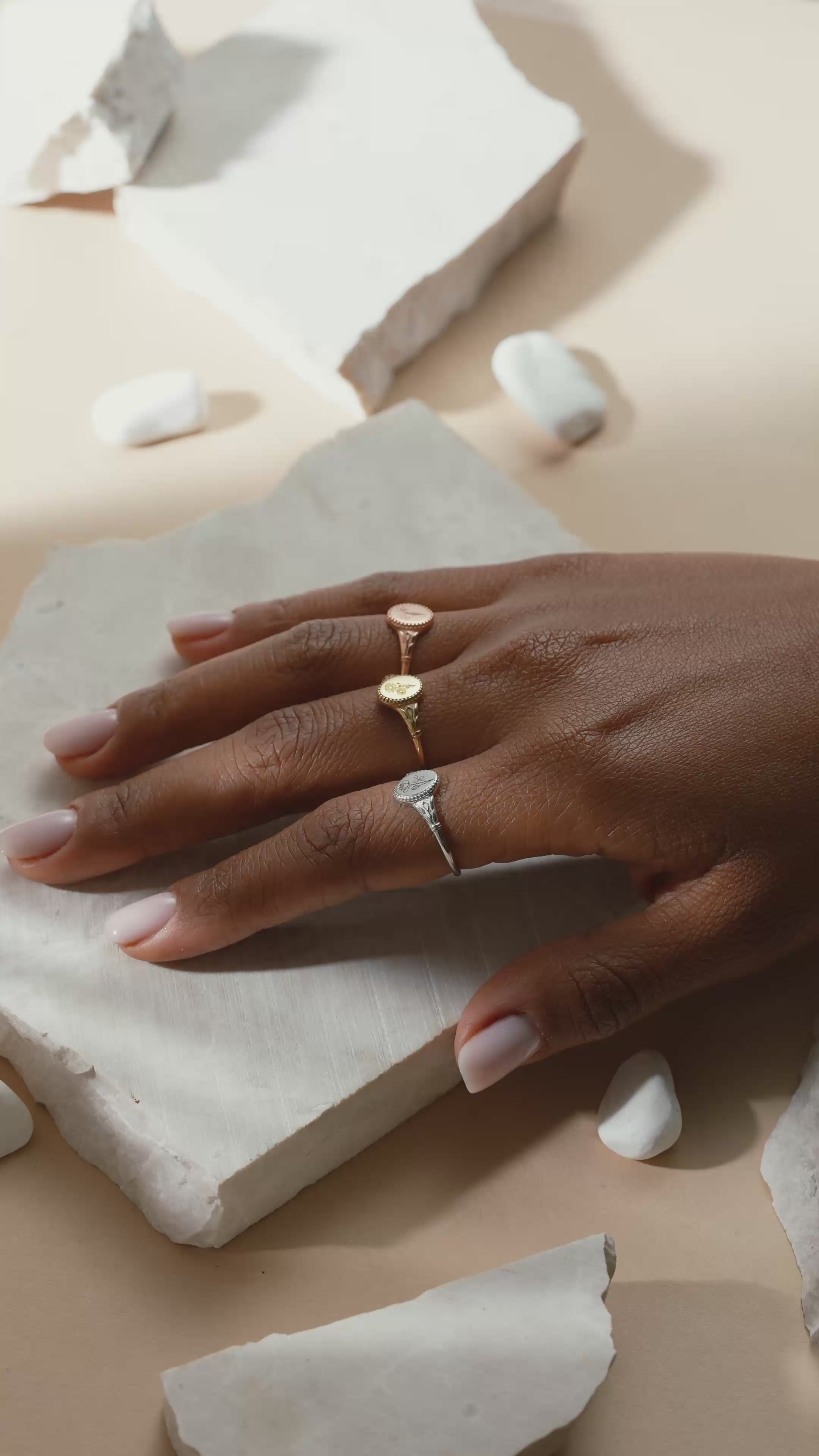 Dainty Birth Flower Signet Ring