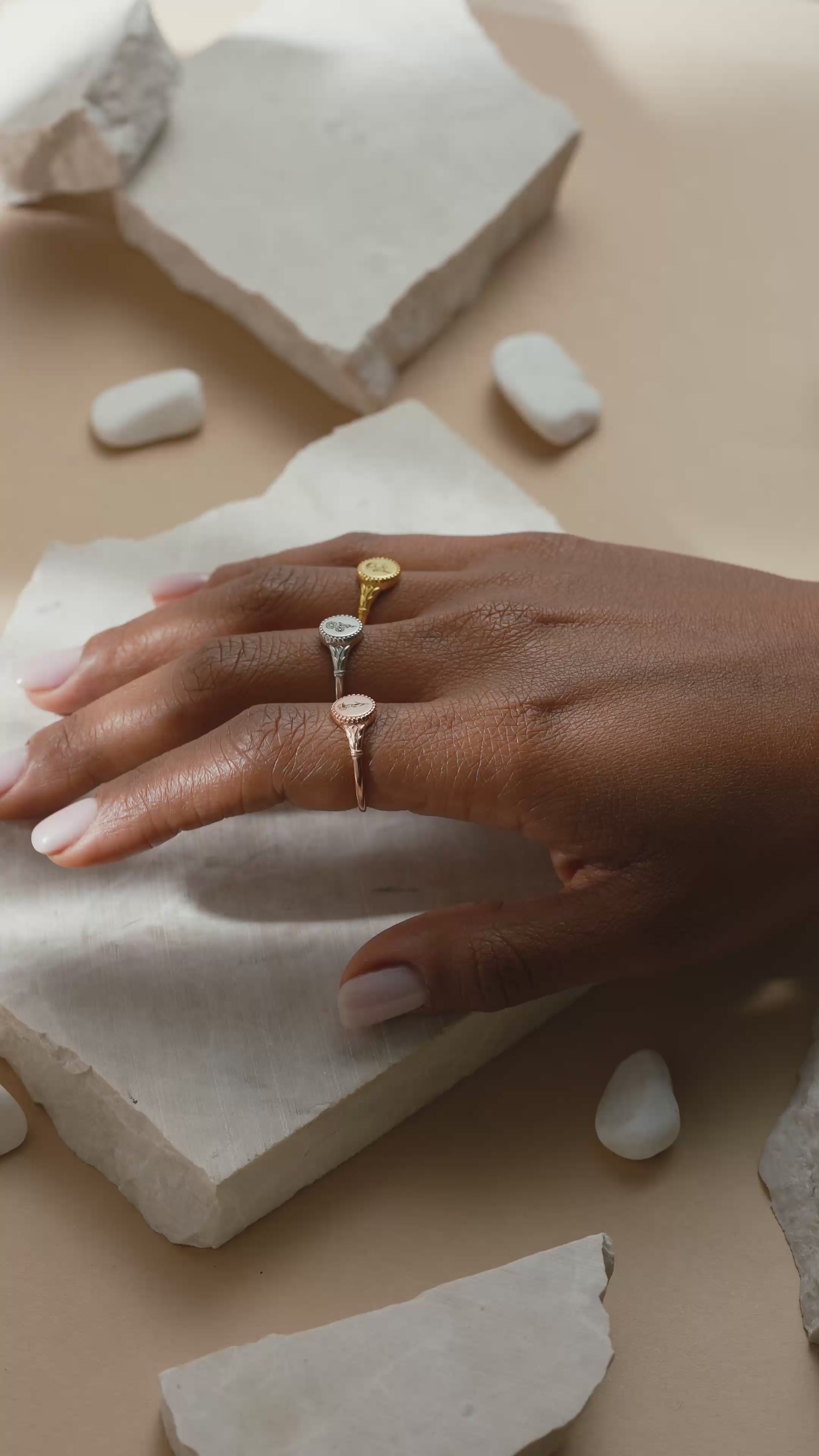 Personalized Birth Flower Signet Ring