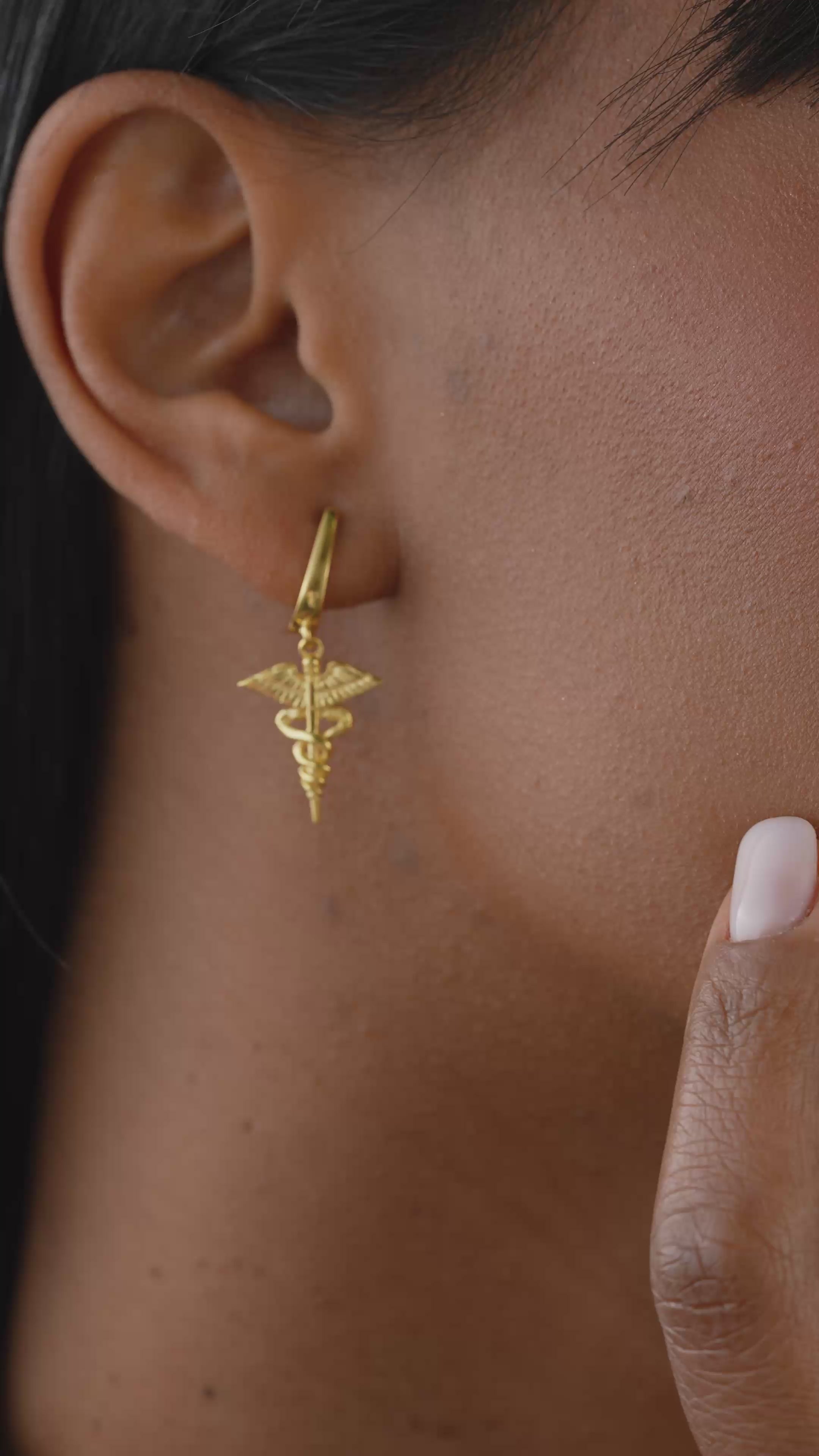Caduceus Earrings Perfect Graduation Gift