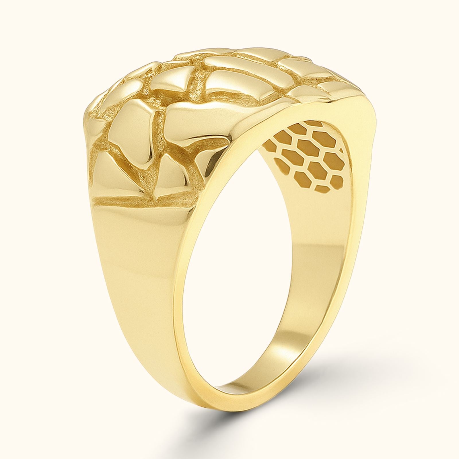Square Nugget Ring - Unique Statement Jewelry - Dainty Personalized