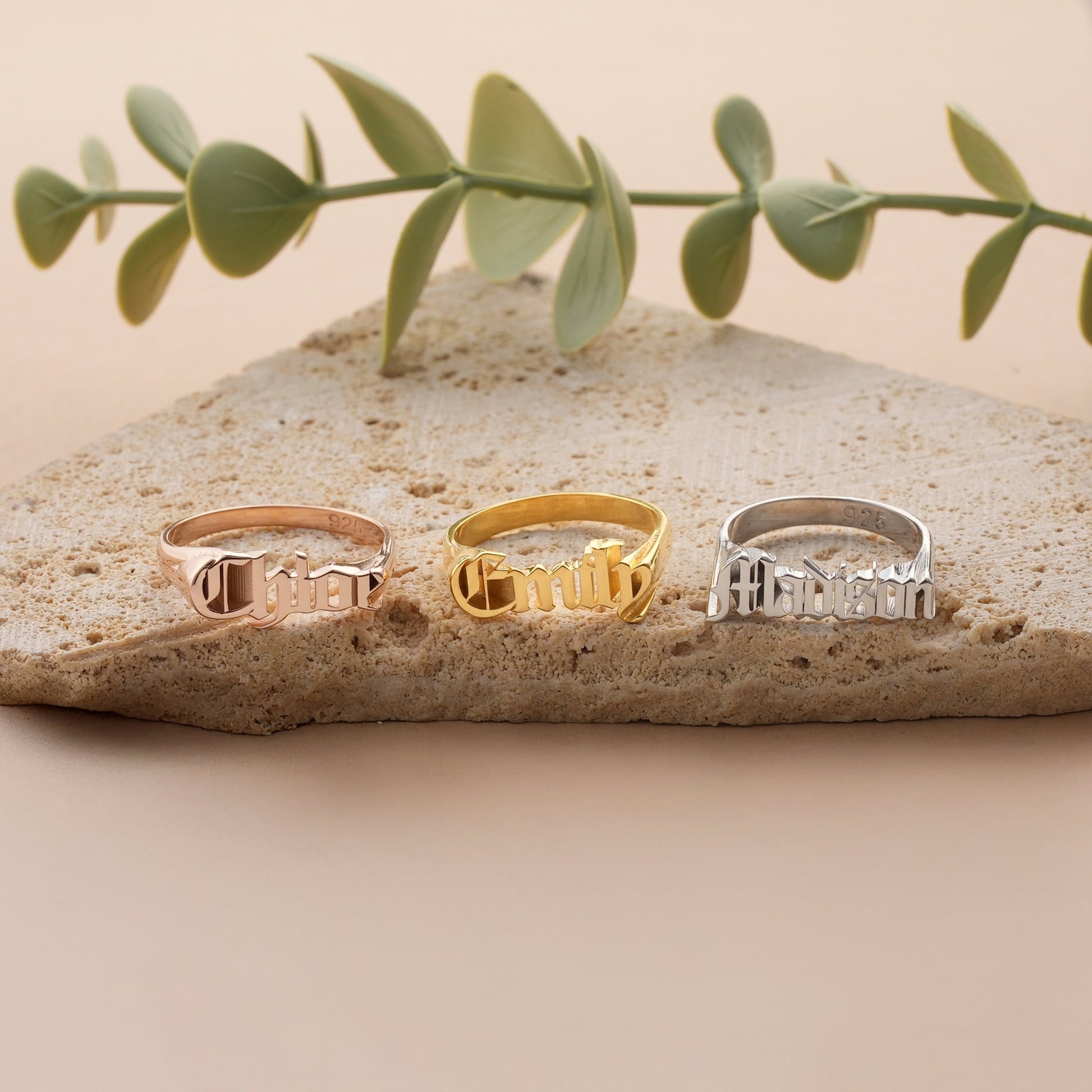 Sterling Silver Name Ring Gothic Style - Dainty Personalized Jewelry | Custom Necklaces & Gifts