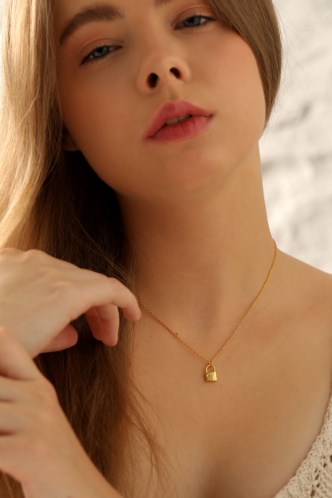 Sterling Silver Personalized Initial Padlock Necklace - Dainty Personalized