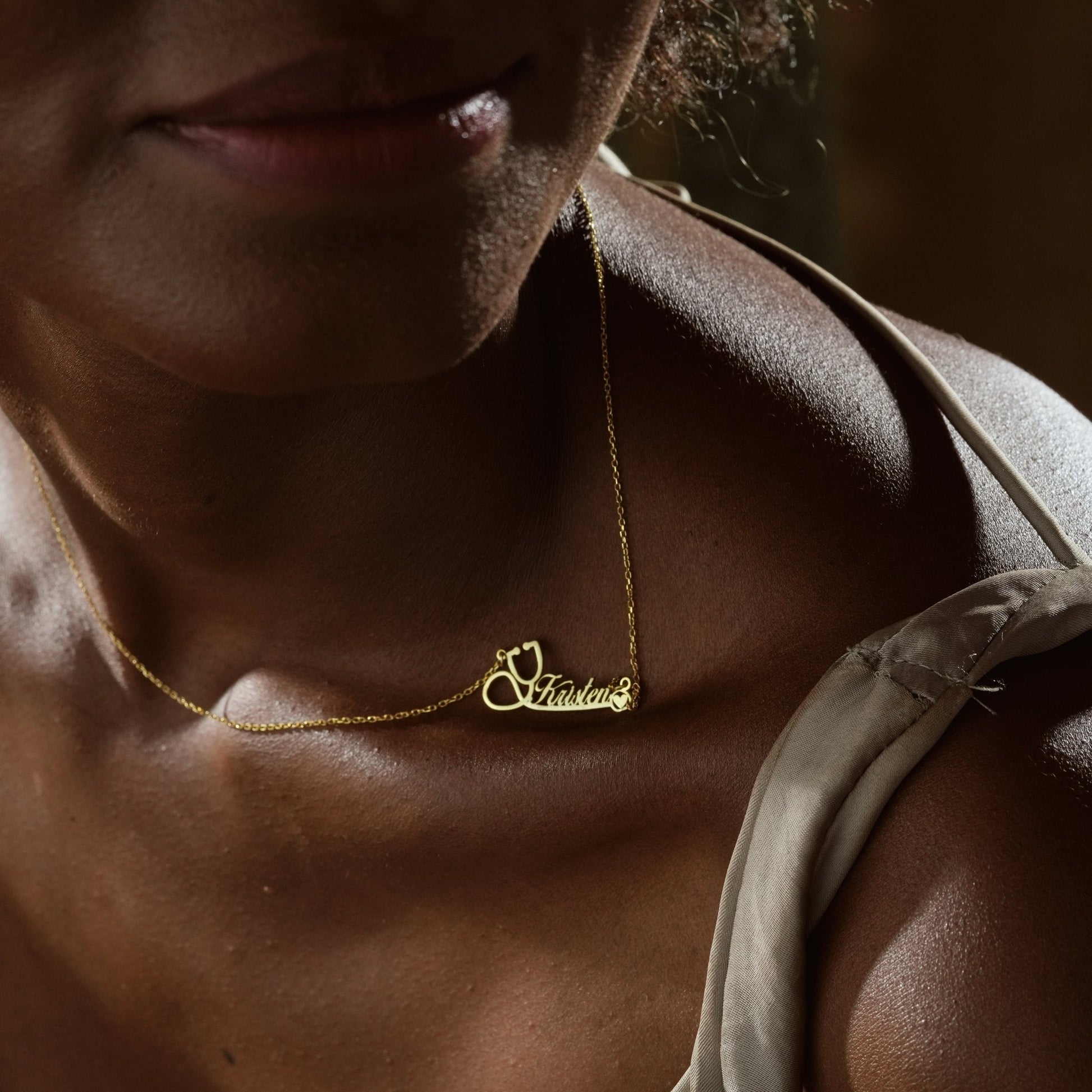 Stethoscope Name Necklace for Nurses - Dainty Personalized Jewelry | Custom Necklaces & Gifts