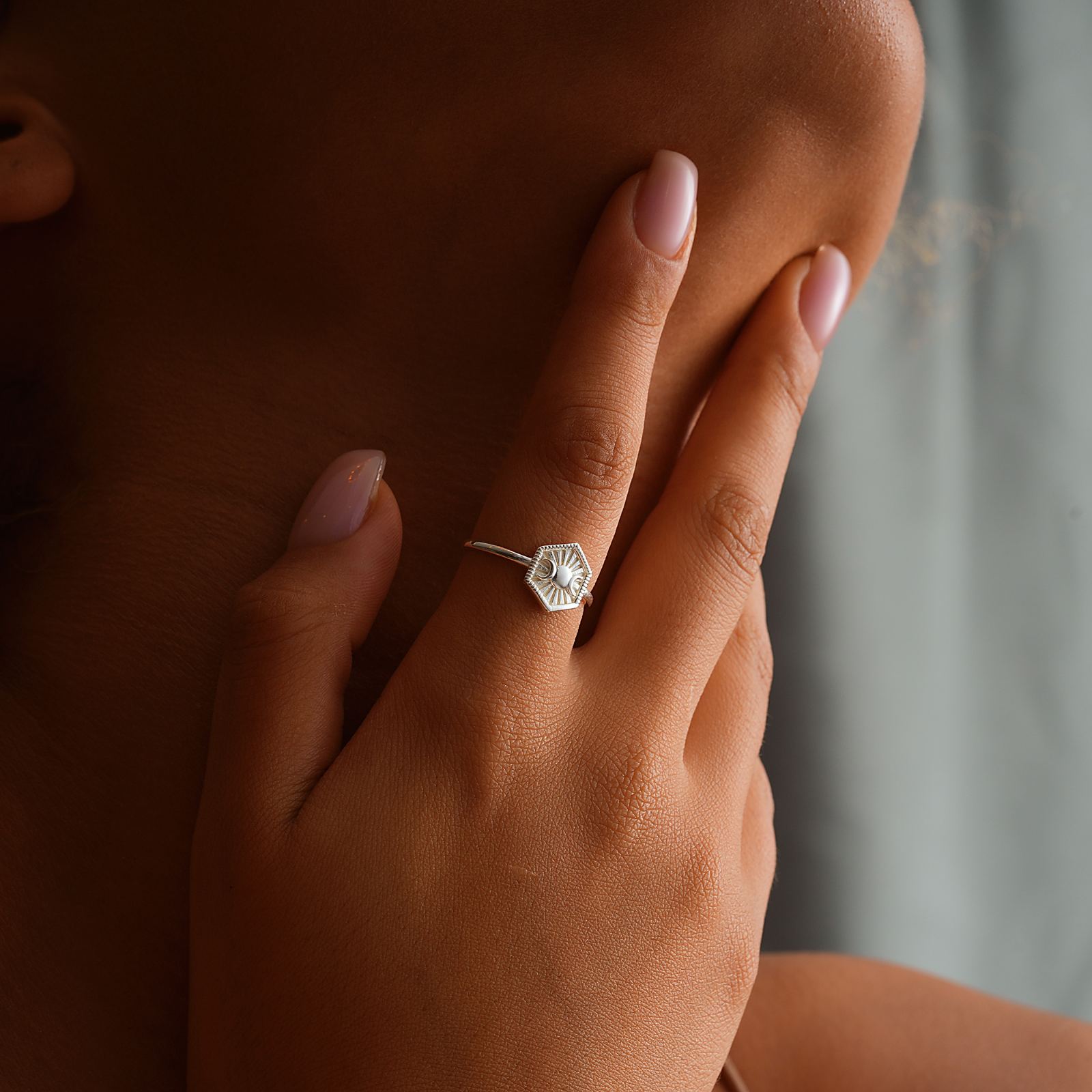 Sun and Moon Ring Sterling Silver - Dainty Personalized Jewelry | Custom Necklaces & Gifts