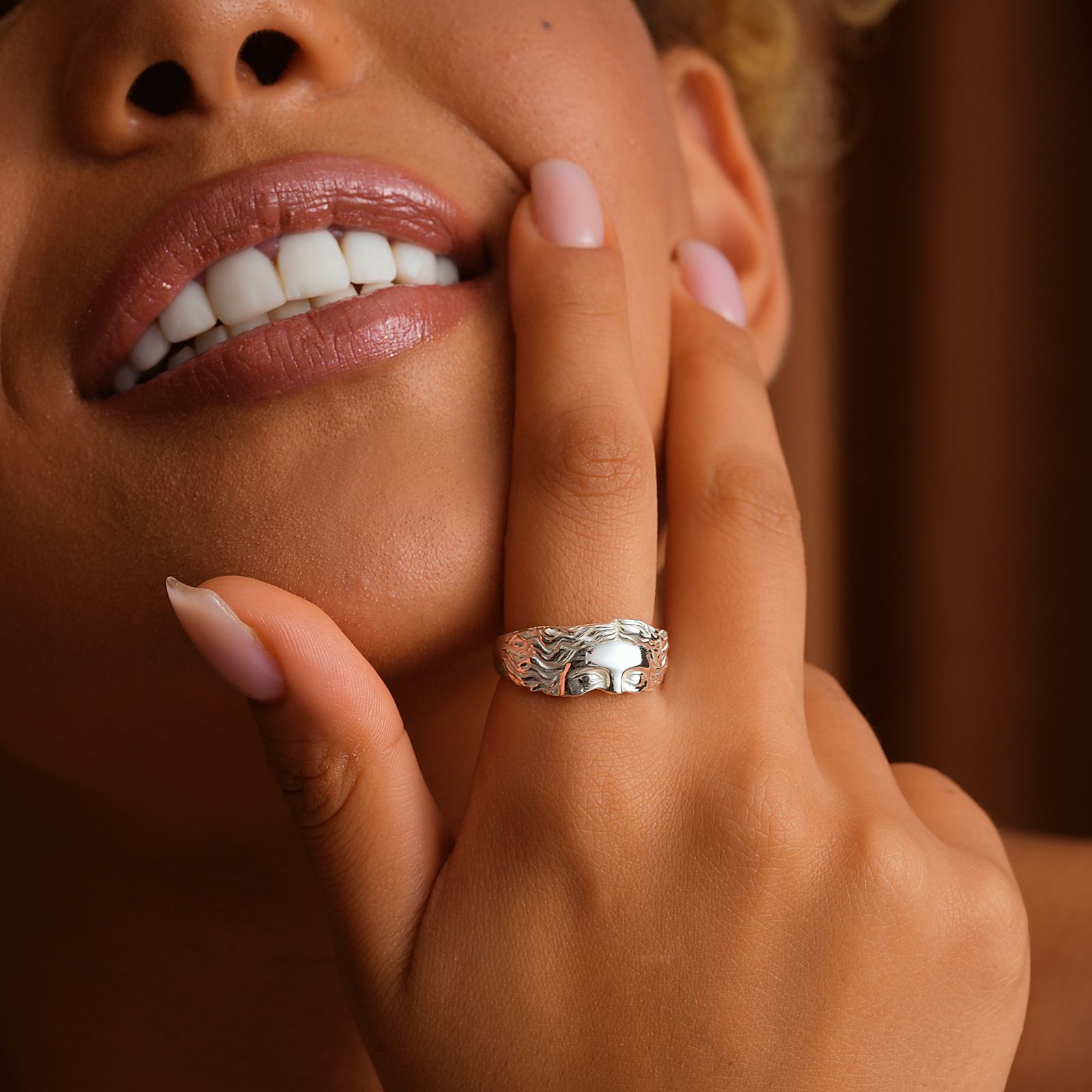 Unique Aphrodite - Inspired Sterling Silver Ring - Dainty Personalized