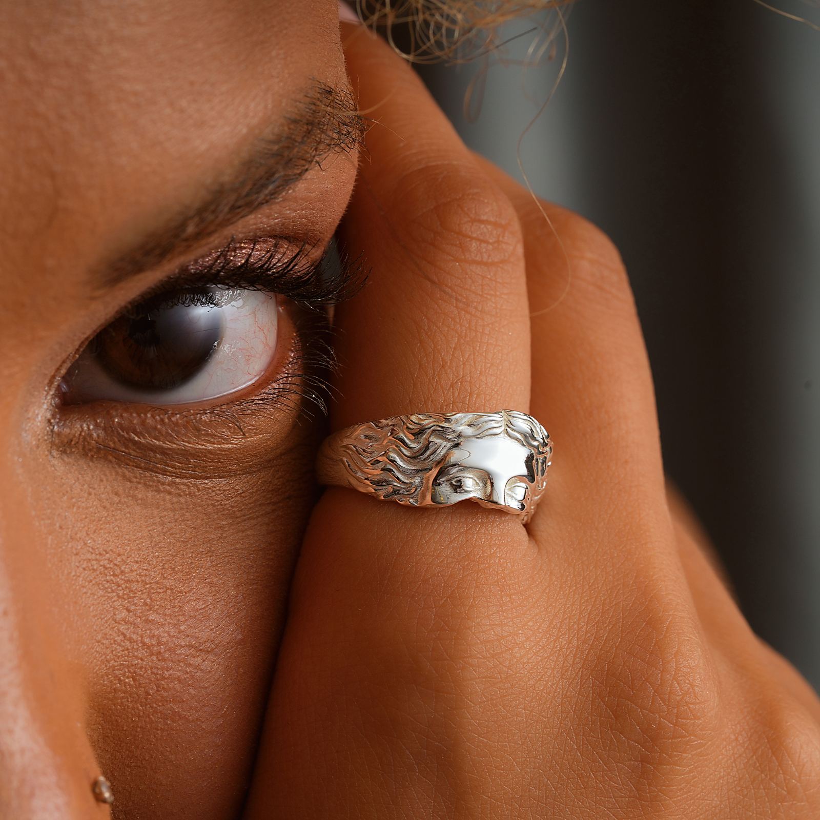 Unique Aphrodite - Inspired Sterling Silver Ring - Dainty Personalized